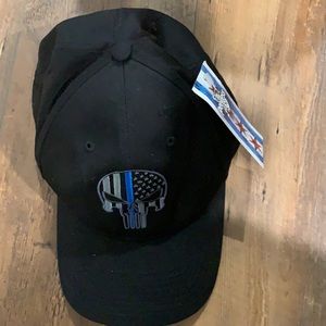 Ball cap with thin blue line